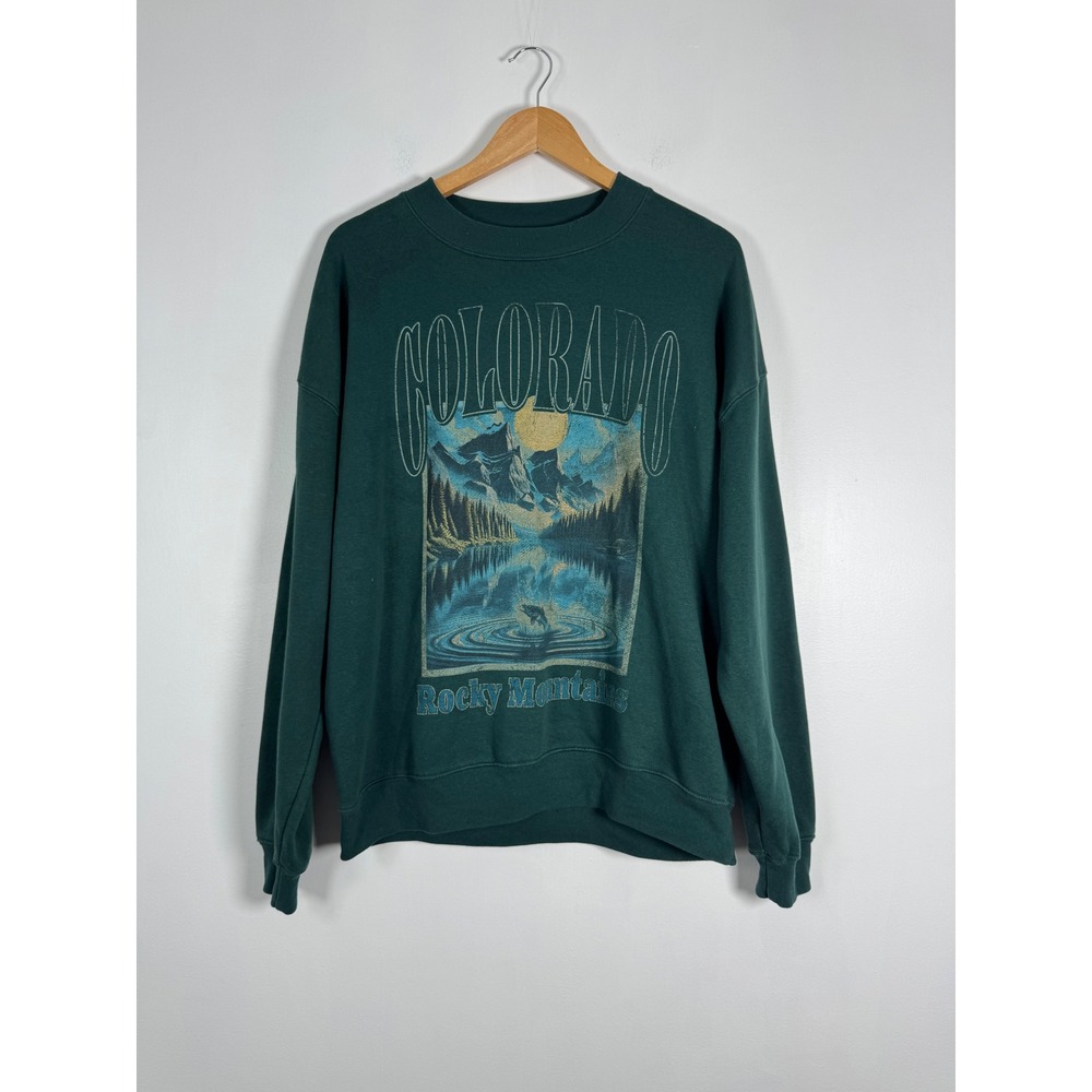 Gorpcore State of Mine Medium Sweatshirt Green Colorado Rocky Mountains Graphic